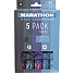 Marathon herre 5-pak tights str. L - sort/blå/lilla