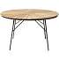 Kerteminde teak havebord Ø130 cm, antracit stel