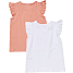 VRS børne 2-pak T-shirt str. 134/140 - hvid/orange