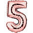 Salling folieballon " 5" H: 35 cm - flere varianter - assorteret