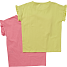 VRS børne 2-pak T-shirt str. 122/128 - pink/gul