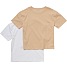 VRS børne 2-pak T-shirt str. 134/140 - hvid/beige
