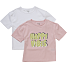 VRS børne 2-pak T-shirt str. 122/128 - pink/hvid