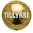 Salling folieballon "Tillykke" Ø: 44 cm - Guld