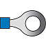 Kabelsko blå ring 6,4 mm 1,5-2,5mm2 10 st