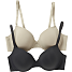 VRS dame 2-pak BH str. D90- sort/beige