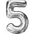 Salling folieballon " 5" H: 35 cm - flere varianter - assorteret