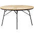 Kerteminde teak Ø130 cm, antracit stel med 6 Mood teak stole
