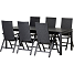 Lakewood havemøbelsæt med 6 Santorini stole - sort
