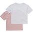 VRS børne 2-pak T-shirt str. 122/128 - pink/hvid