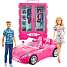 Barbie®- og Ken®-dukker med klædeskab og cabriolet