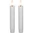 LED lys Real flame korte stagelys H: 15 cm 2-pak - hvid
