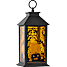 Halloween lanterne med LED H: 27,7x14 cm - sort og orange