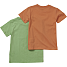 VRS børne 2-pak T-shirt str. 122/128 - grøn/orange