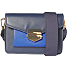 Taske med kontrastfarvet frontlomme - mørkeblå/blå