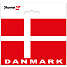 Dk flag med "danmark" 12x9 cm