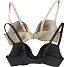 VRS dame 2-pak BH str. D90- sort/beige
