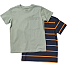 VRS børne 2-pak T-shirt str. 98/104 - grøn/blå