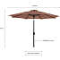 Miami parasol Ø300cm - Sort/clay brown