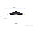 Calais parasol 3x3m - sort