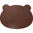 Dækkeserviet i læderlook - brun bjørn