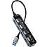 Deltaco USB hub 4-port - transparent