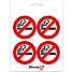 Ikke ryger ø5 hvid ark m/4stk