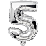 Salling folieballon " 5" H: 35 cm - flere varianter - assorteret