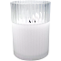 LED lys i glas med riller H: 10 cm - hvid
