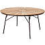 Kerteminde teak havebord Ø150 cm, mocca stel