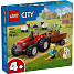 LEGO City Rød traktor med anhænger og får 60461
