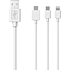 Sinox 3-i-1 kabel med Lightning USB C og Micro USB 1 meter - hvid 