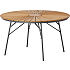 Kerteminde teak - nonwood havebord Ø130 cm, antracit stel