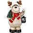 Julefigur med lanterne H: 40 cm - flere varianter - assorteret