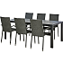 Carlton havebord med 6 Mallorca havestole - sort