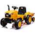 Traktor med trailer - gul
