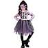 Halloween lilla glimmer skelet str. 116 - sort