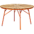 Kerteminde Ø130 teak havemøbelsæt med 6 stole - teak/ orange stel