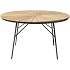Kerteminde teak havebord Ø130 cm, antracit stel