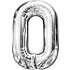 Folieballon "0" 86 cm - Sølv