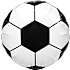 Folieballon Fodbold Ø: 35 cm - Sort/Hvid