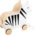 Small Foot trækdyr legetøjskasse i træ - zebra