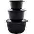 Mepal Cirqula høj rund skål - sort (3-pak)