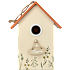 Fuglehus i træ 21,5 cm - flere varianter - assorteret