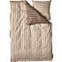 Salling sengetøj 140x200 cm - strib beige og brun
