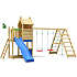 Jungle Gym Resort legetårn komplet inkl. klatremodul og blå rutsjebane