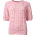 VRS dame pointelle top str. S - rosa