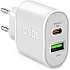 SBS USB-A og USB-C oplader - hvid