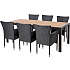 Carlton 205x90 cm nonwood-teak havebord med 6 Fairfield stole