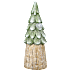 Julefigur som træhus med LED lys H: 36 cm - grøn